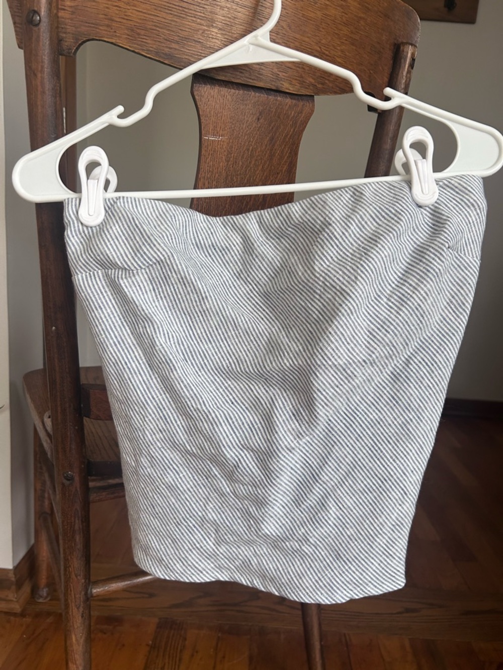 Quince Gray Striped Linen Tube Top